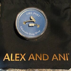 Alex and Ani Owl Post Ring in Silver and Gold